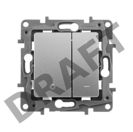 Светорегулятор нажимной 400Вт, алюминий ETIKA Светорегулятор нажимной 400Вт, алюминий