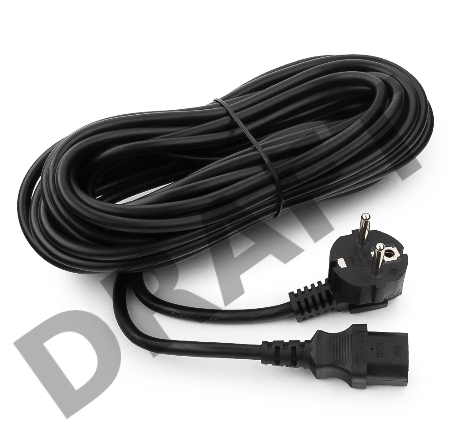 Кабель питания Cablexpert PC-186-1-10M, 10м, Schuko- C13, 3x1кв.мм, черный, с заземлением, пакет