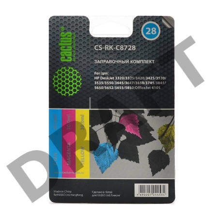 Заправочный набор Cactus CS-RK-C8728 цветной (3x30мл) HP DeskJet 3320/3325/3420/3425/3520/3535/3550