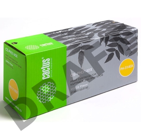 Тонер Картридж Cactus CS-PH3140X (108R00909) черный для Xerox Phaser 3140 3155 3160 (2500стр.)