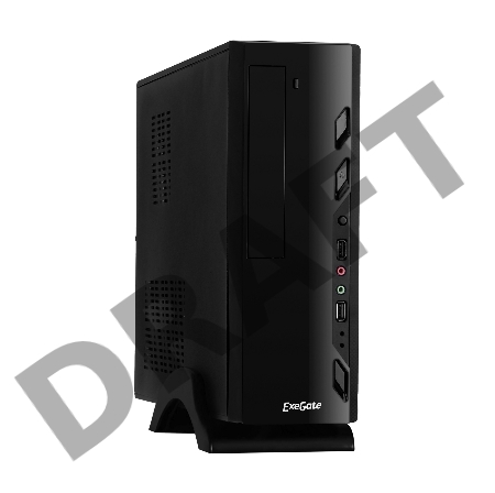Корпус MiniITX Exegate EX268697RUS MI-208 Black, miniITX/mATX, <без БП>, 2*USB, Audio