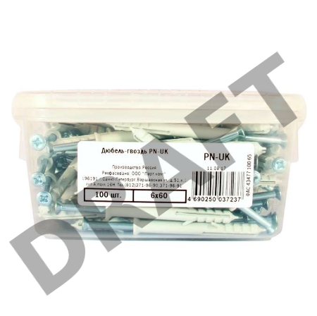Дюбель-гвоздь PN-UK 6х60 контейнер нейлон (уп.100шт) Партнер 44912