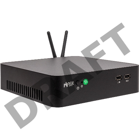 Неттоп Hiper M8 Cel J4125 (2) UHDG 600 Free DOS GbitEth WiFi BT 65W черный