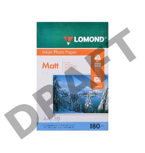 Фотобумага Lomond 0102014 A4/180г/м2/50л./белый матовое для струйной печати