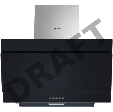 Вытяжки Graude Вытяжки Graude/ Наклонная вытяжка, 60см, 550м3/ч, кнопочное управление, черное стекло/нержавеющая сталь