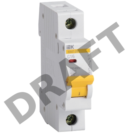 Выключатель автоматический модульный 1п B 10А 4.5кА ВА47-29 ИЭК MVA20-1-010-B