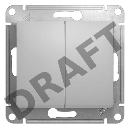 Механизм выключателя 2-кл. СП GLOSSA 10А IP20 10AX алюм. SchE GSL000351