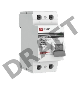 Выключатель дифференциального тока (УЗО) 2п 40А 100мА тип AC ВД-100 PROxima (электромех.) EKF elcb-2-40-100-em-pro
