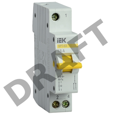 Выключатель-разъединитель трехпозиционный 1п ВРТ-63 16А ИЭК MPR10-1-016