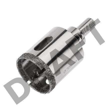 Коронка алмазная 35 мм по керамограниту  с центровочным сверлом Kranz