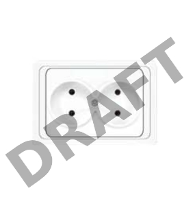 Розетка 2-м СП Валери 16А IP20 бел. Universal В0102