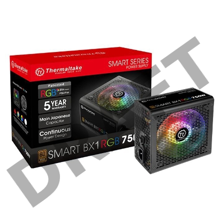 Блок питания Thermaltake Smart BX1 RGB (PS-SPR-0750NHSABE-1), 750W, APFC, 80+ Bronze, non-modular 