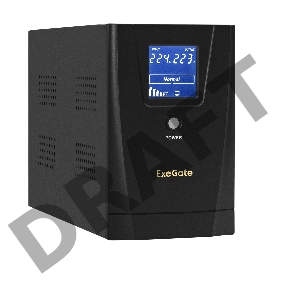 Источник бесперебойного питания ExeGate EX292633RUS SpecialPro Smart LLB-2200.LCD.AVR.1SH.2C13.RJ.USB <2200VA/1300W,LCD,AVR,1*Schuko+2*C13,RJ45/11,USB, металлический корпус, Black>