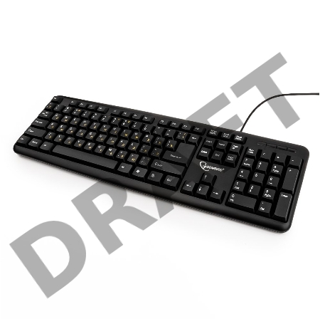 Клавиатура Gembird KB-8320U-Ru_Lat-BL, черный, USB, кнопка переключения RU/LAT,104 клавиши