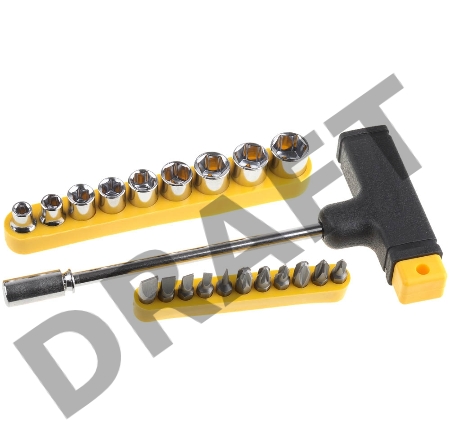 Набор STAYER 2540-H20  с Т-образной ручкой с насадками. 21 предмет