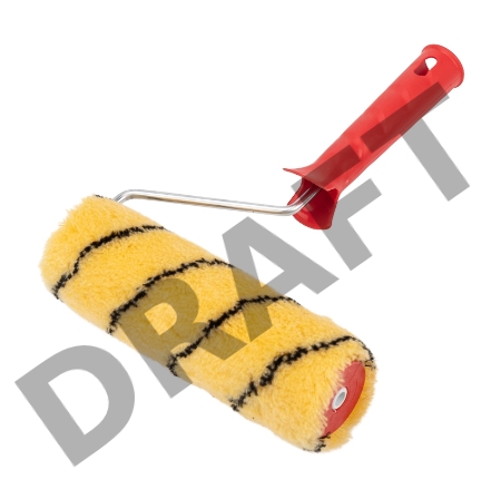 Валик полиакрил желтый с черной полосой, ворс 11 мм, ширина ролика 180 мм, бюгель 6 мм, Ø 42 мм REXANT