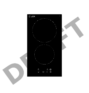 Панель варочная LEX EVH 320 BL  3000Вт 2конф. 48х265х495мм сенсор таймер