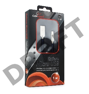 Кабель USB 2.0 Cablexpert CC-P-mUSB02Bl-1M, AM/microB, серия Platinum, длина 1м, синий, блистер