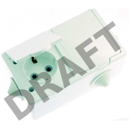 Розетка 2-м ОП РА16-759 с заземл. IP44 ПГ Кунцево 5907