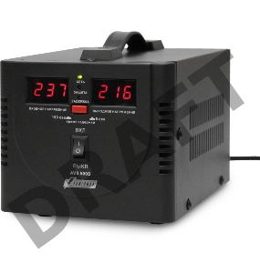 Стабилизатор напряжения Powerman AVS 500D Black (500ВА, 5А, КПД 98%, циф. индикация вх./вых. напряж.)