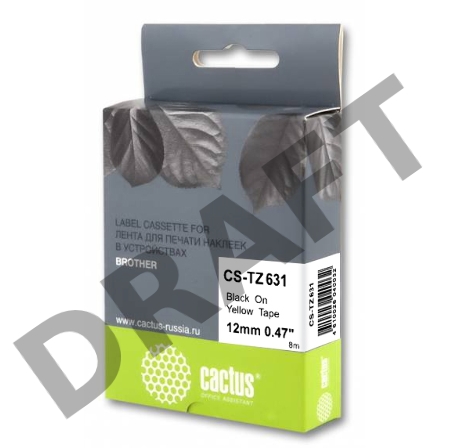 Картридж ленточный Cactus CS-TZ631 черный для Brother 1010/1260VP/1830VP/9700PC