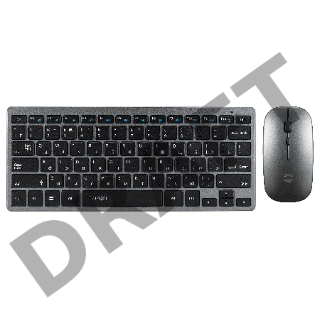 Офисный набор клавиатура + мышь Qumo Paragon Silver + White K15/M21, беспроводной 2.4G, клавиатура + мышь, 400 mA