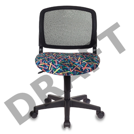 Кресло детское Бюрократ CH-296/PENCIL-BL спинка сетка синий карандаши