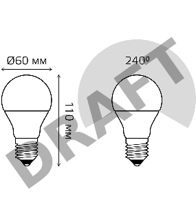 Лампа светодиодная Gauss Elementary 7Вт цок.:E27 груша 220B 6500K св.свеч.бел.хол. A60 (упак.:10шт) (23237A)