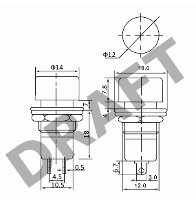 Выключатель-кнопка  250V 1А (2с) ON-OFF  красная  REXANT