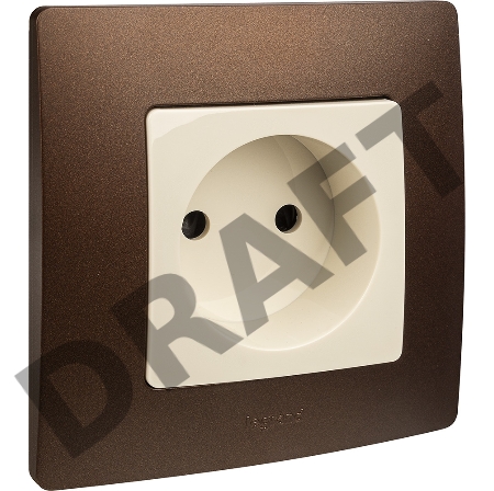 Механизм розетки 1-м СП Etika 2К 16А защ. шторки без заземл. винт. зажимы сл. кость Leg 672334