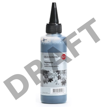 Чернила Cactus CS-I-CLI521GY серый (100мл) CANON PIXMA MP540/MP550/MP620/MP630/MP640/MP660