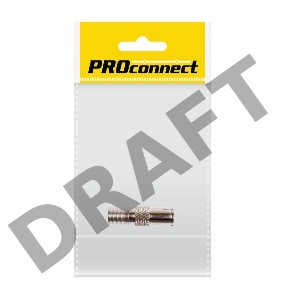 Разъем антенный на кабель, (гнездо-TV никель под обжим), (1шт.) (пакет)  PROconnect