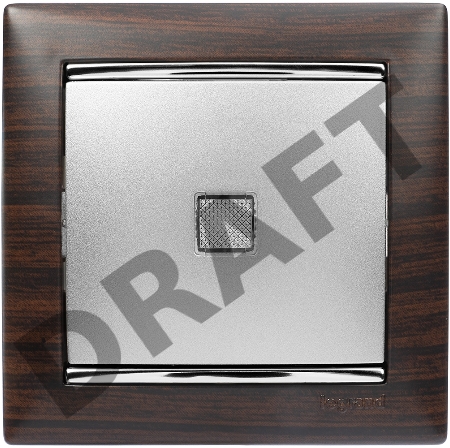 Выключатель Valena одноклавишный с подсветкой алюминий