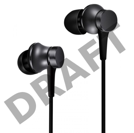 Наушники вкладыши  Xiaomi Fresh Edition 1.25м черный проводные