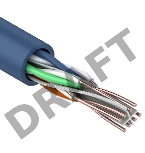 Кабель Rexant витая пара, U/UTP, категория 6, 4 x 2 x 0,57 мм, PVC, внутреннний, синий, 305м