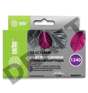 Картридж струйный Cactus CS-LC1240M пурпурный для Brother MFC-J6510/6910DW (12ml)