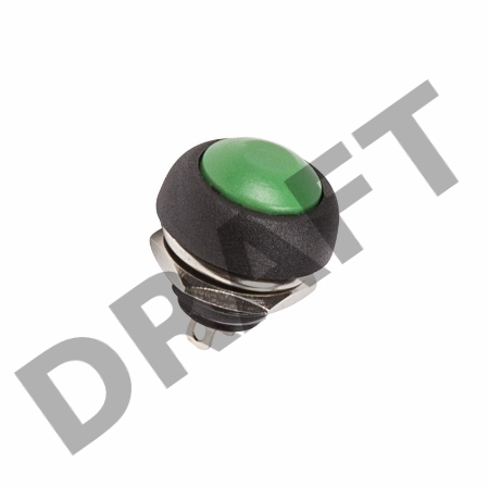 Выключатель-кнопка  250V 1А (2с) OFF-(ON)  Б/Фикс  зеленая  Micro  REXANT