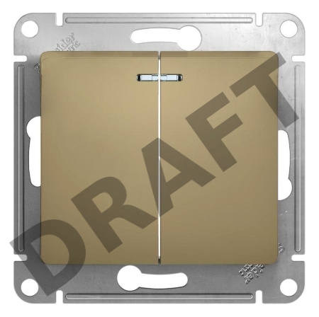 Механизм выключателя 2-кл. СП GLOSSA 10А IP20 10AX с подсветкой титан SchE GSL000453