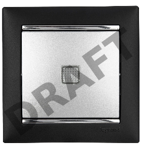 Выключатель Valena одноклавишный с подсветкой алюминий