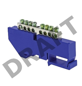 Шина нулевая N 6х9 8 отвер. никель син. изолятор на DIN-рейку PROxima EKF sn1-63-08-d