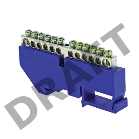 Шина нулевая N 6х9 14 отвер. никель син. изолятор на DIN-рейку PROxima EKF sn1-63-14-d