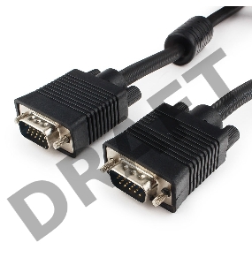 Кабель Gembird/Cablexpert CC-PPVGA-20M-B, Кабель VGA Premium , 15M/15M, 20м, черный, тройной экран,феррит.кольца