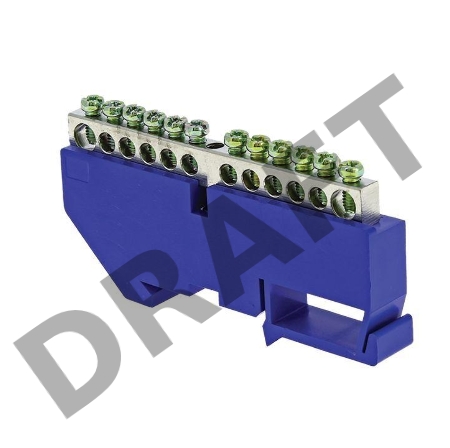 Шина нулевая N 6х9 14 отвер. никель син. изолятор на DIN-рейку PROxima EKF sn1-63-14-d