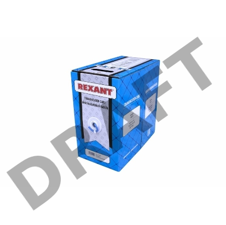 Кабель Rexant витая пара, U/UTP, категория 6, 4 x 2 x 0,57 мм, PVC, внутреннний, синий, 305м