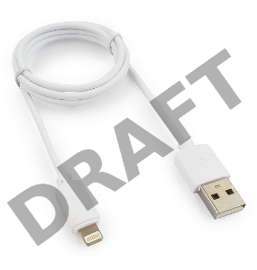 Кабель USB Гарнизон GCC-USB2-AP2-1M-W AM/Lightning, для iPhone5/6/7, IPod, IPad, 1м, белый, пакет