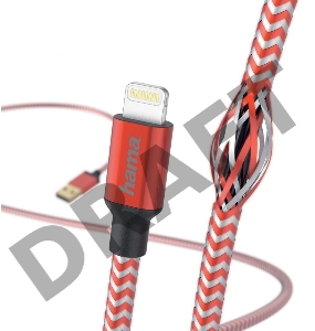 Кабель Hama 00178299 Lightning (m) USB A(m) 1.5м красный