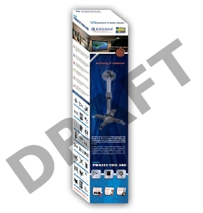 Крепление потолочное Kromax  PROJECTOR-300 серый для проектора, 2 ст свободы, наклон 30°, вращение на 360°, от потолка 650-1100 мм, нагрузка до 10 кг