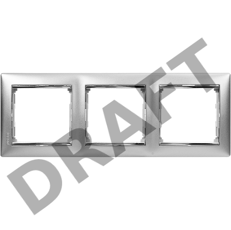 Рамка 3-м Valena горизонт. алюм./сереб. Leg 770353