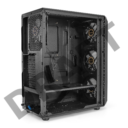 Корпус Miditower ExeGate Mistery X4-NPX500 (ATX, БП 500NPX с вент. 12см, 2*USB+1*USB3.0, HD аудио, черный, 4 вент. 12см с RGB подсветкой, пылевые фильтры, боковая панель - закаленное стекло)