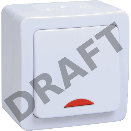 Выключатель 1-кл. ОП ГЕРМЕС PLUS для открытой установки со свет. индик. ВС20-1-1-ГПБ IP54 (цвет клавиши: бел.) ИЭК EVMP11-K01-10-54-EC